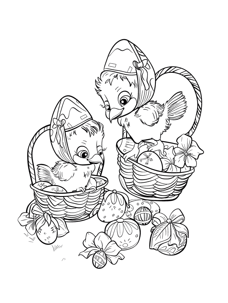 Chicks Wearing Easter Bonnets