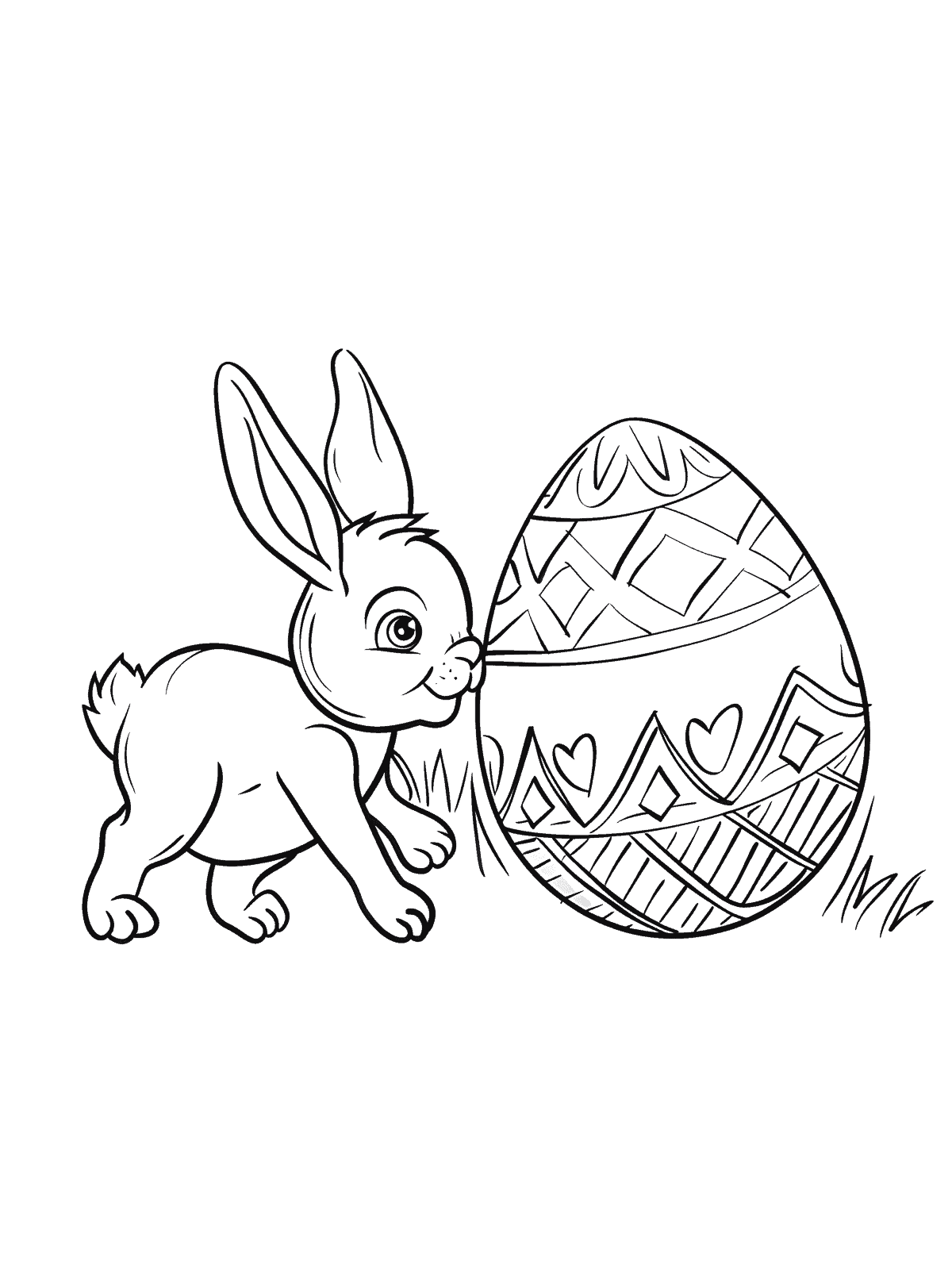 30 Cute Easter Bunny Coloring Pages For Kids - Brighter Craft