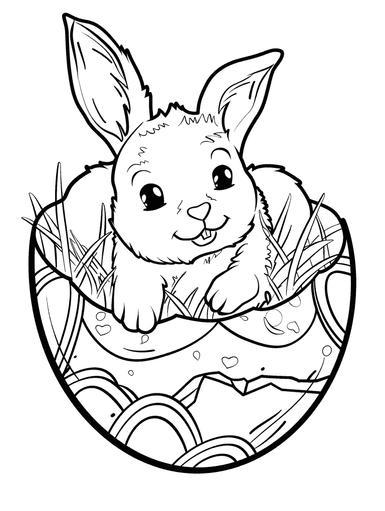 Bunny Hatching From An Easter Eggs