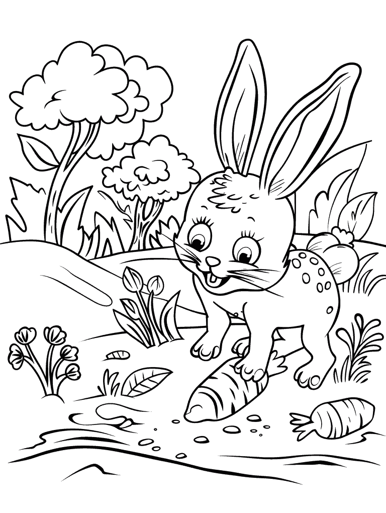 Rabbit Harvesting Carrots