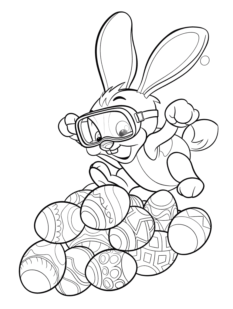 Bunny Swimming For Easter Eggs