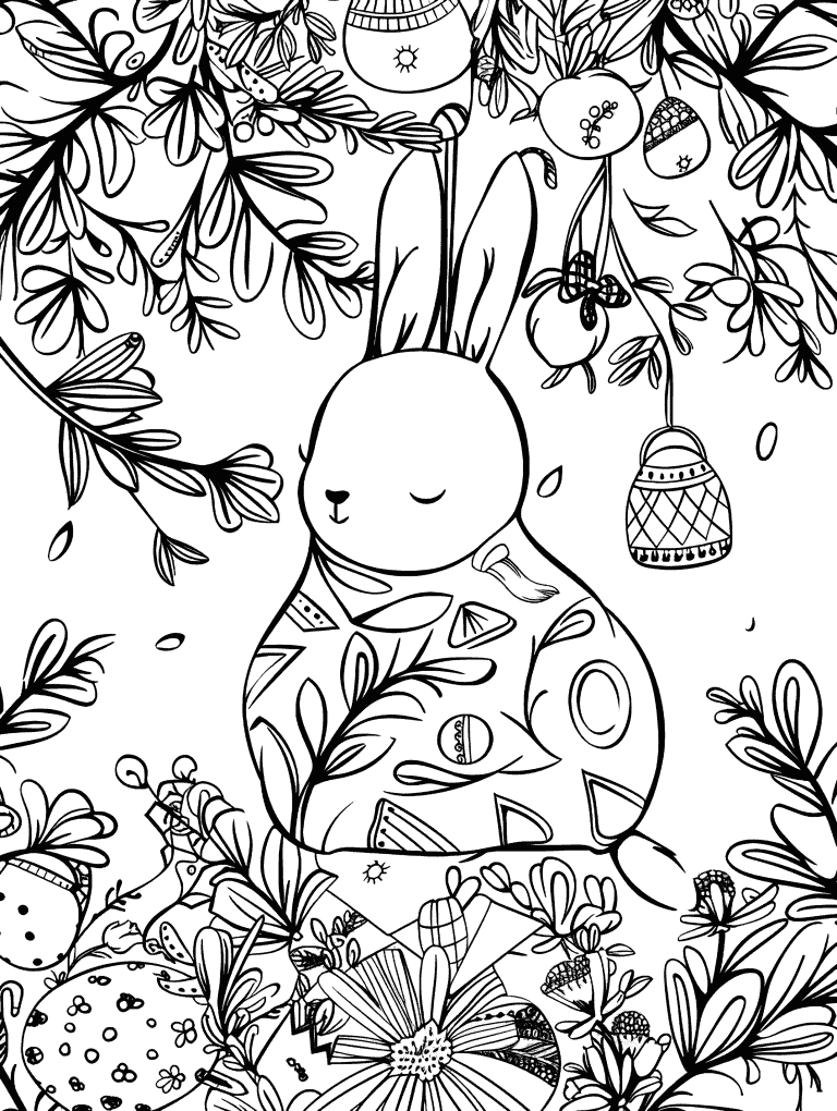 Rabbit In A Whimsical Garden