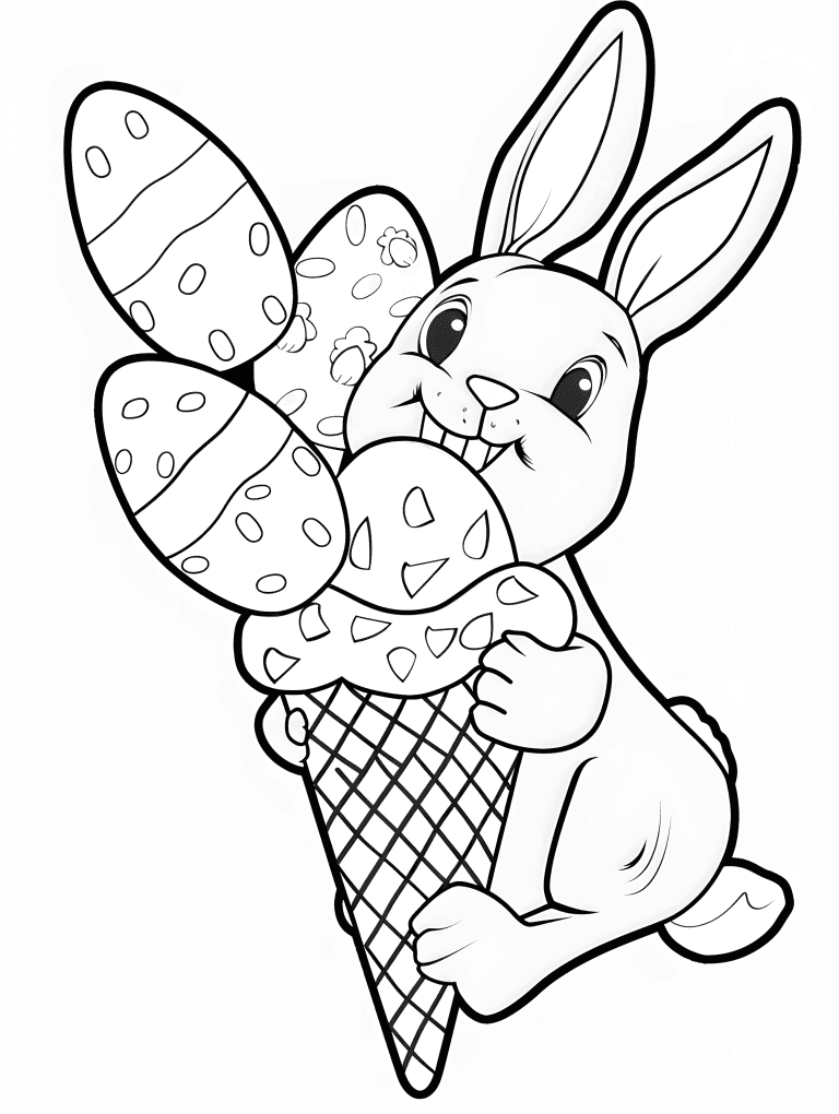 Bunny Easting Easter Themed Ice Cream