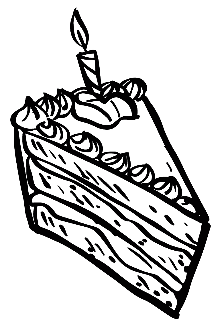 Cake Slice With Candle