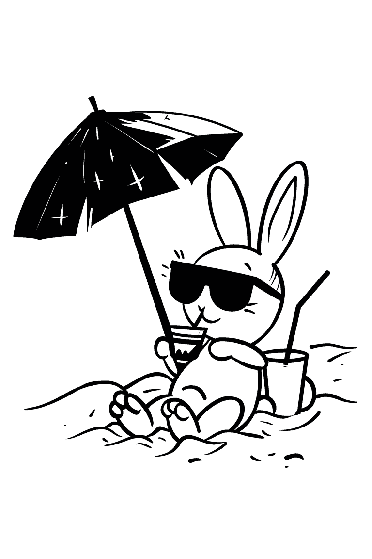 Rabbit Enjoying the Beach