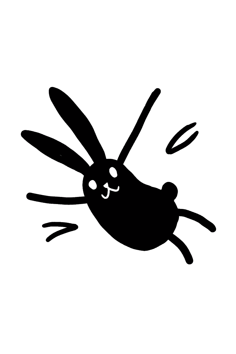 Smiling Black Rabbit