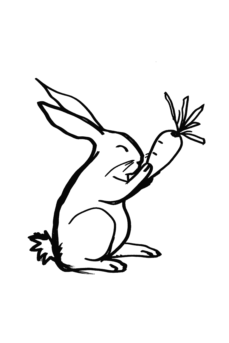 Rabbit Eating a Carrot
