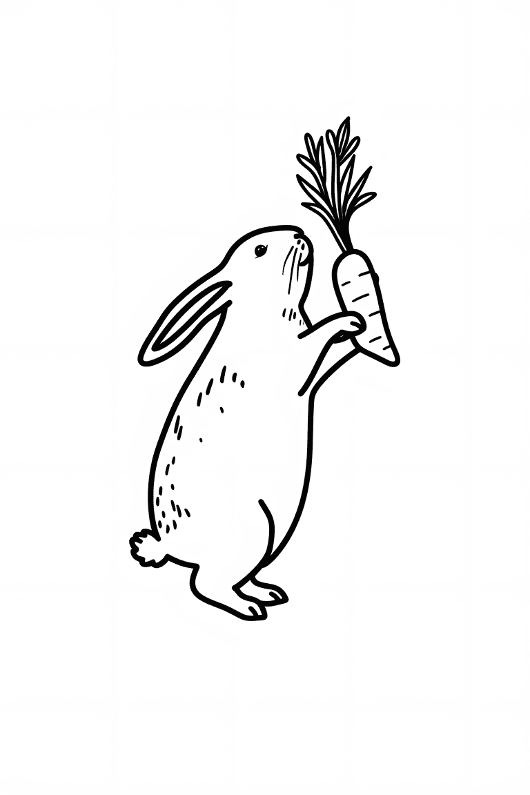 Rabbit Holding A Carrot