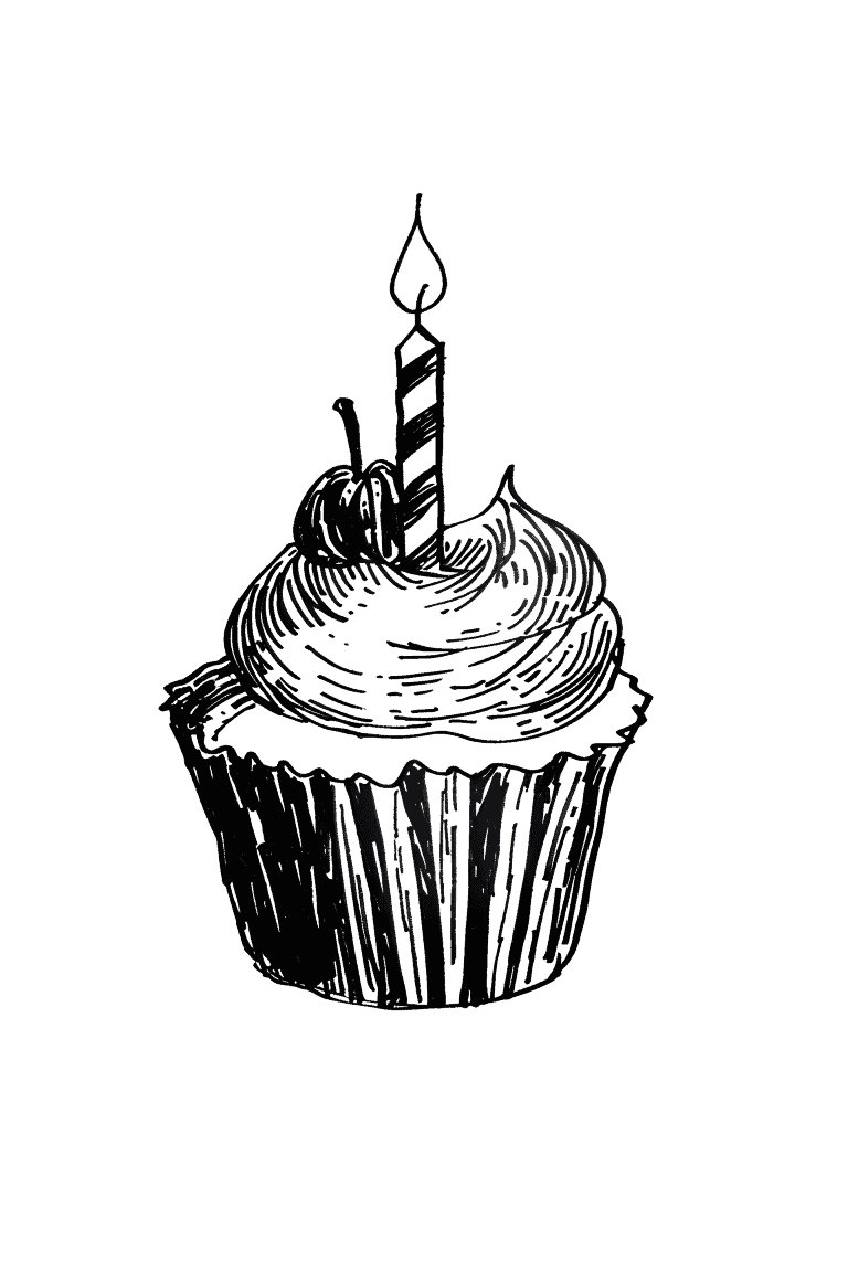 Cupcake With Birthday Candle