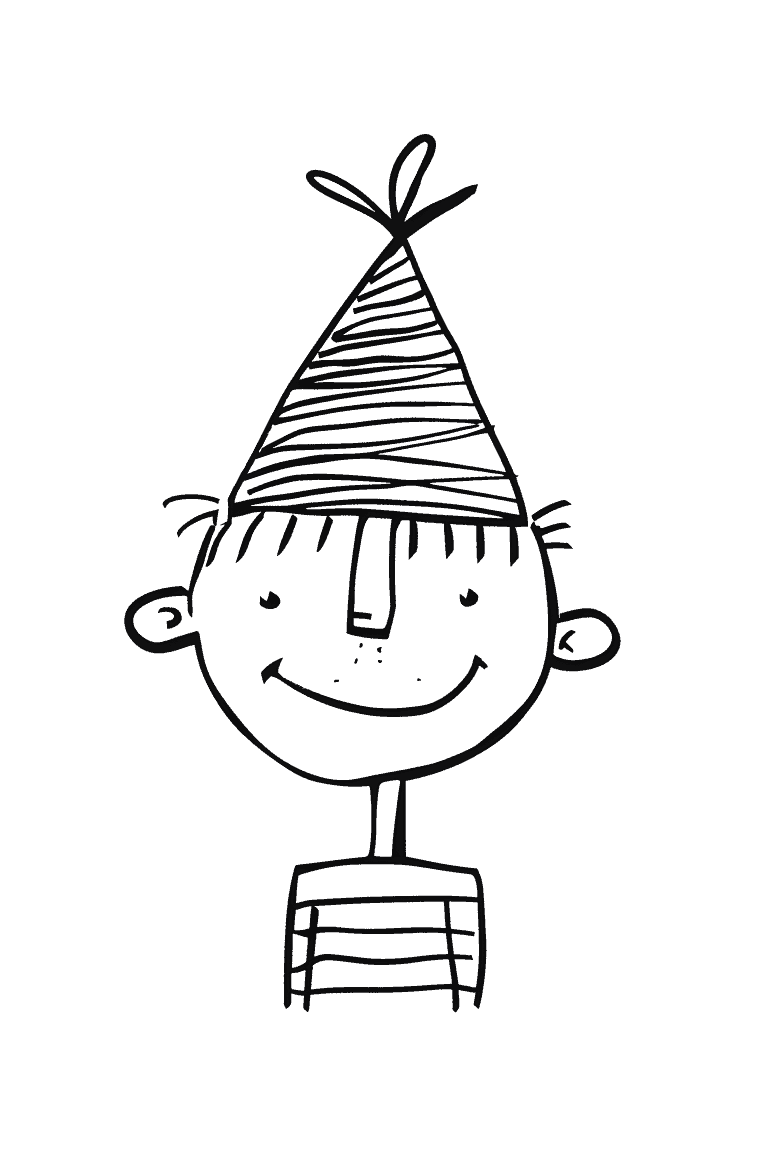 Boy Wearing Birthday Hat