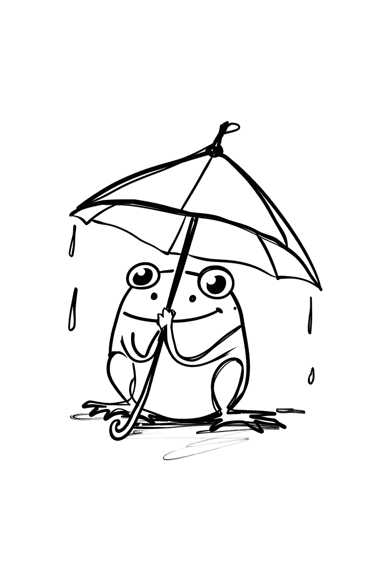 Frog Holding An Umbrella