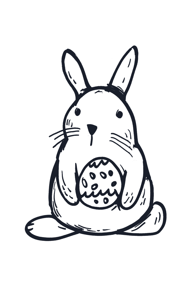 Rabbit Holding Easter Egg
