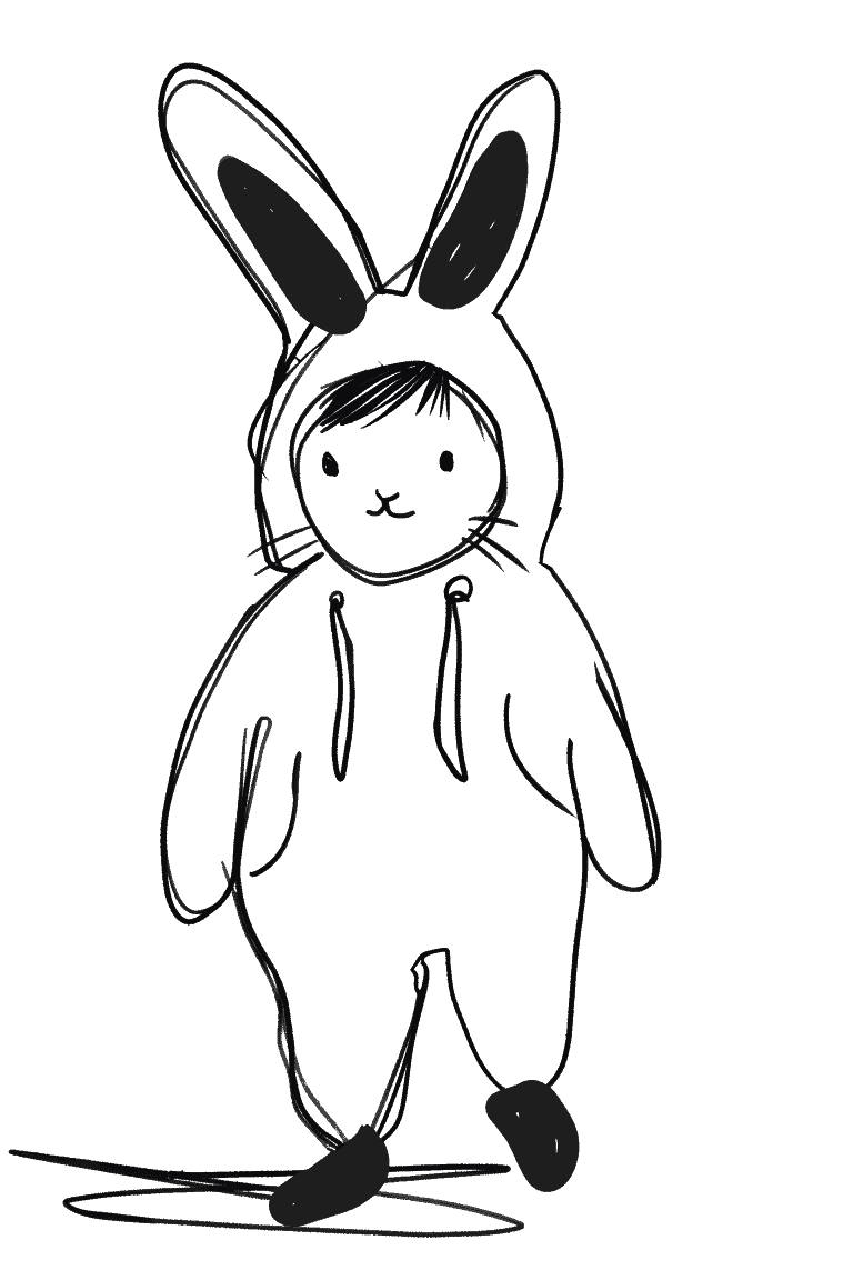 Kid Wearing Rabbit Costume