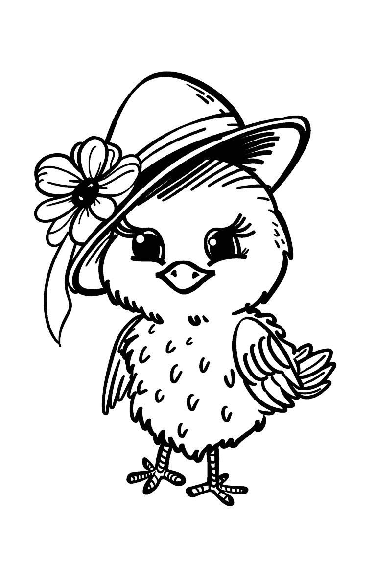 Chick Wearing Spring Hat