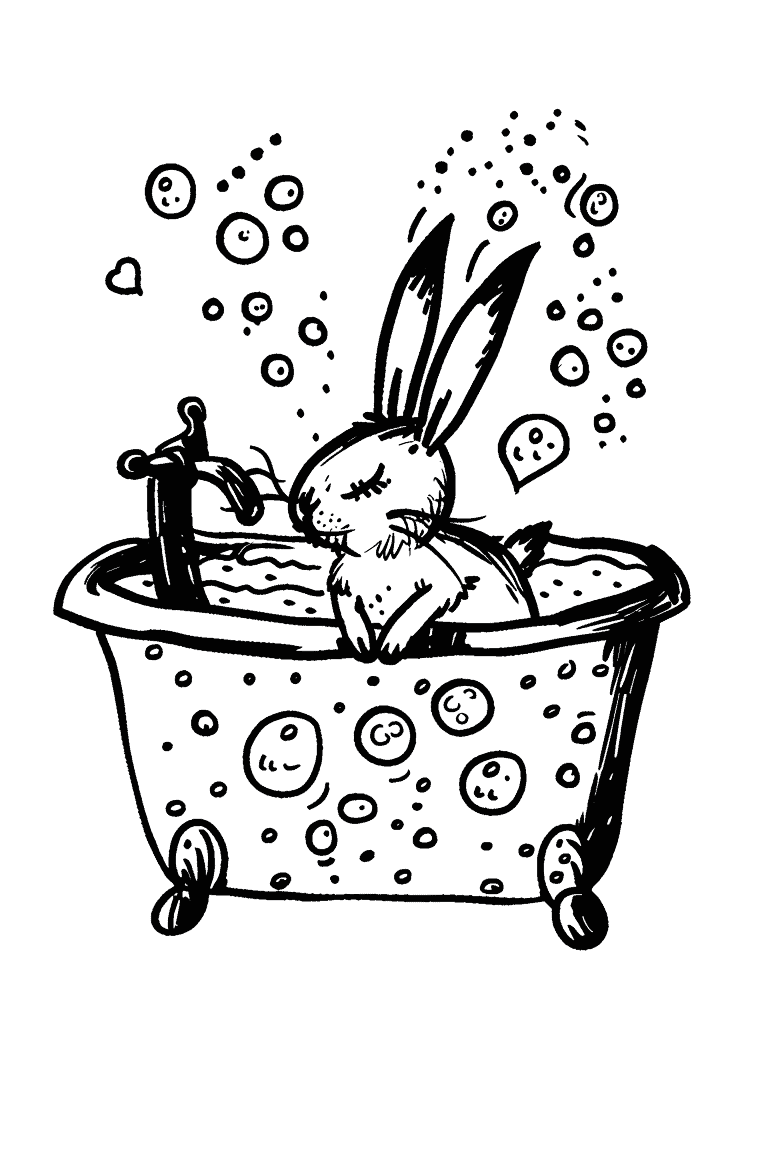 Rabbit Taking A Bath