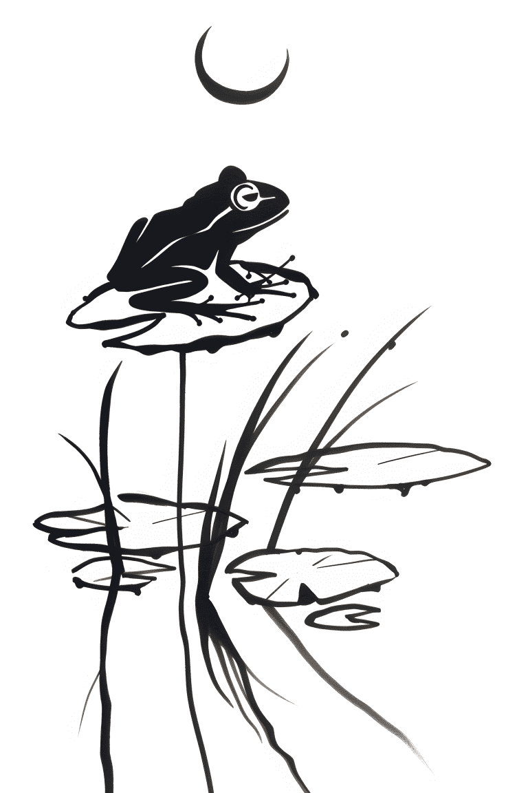 Silhouette Of A Frog Under the Moonlight