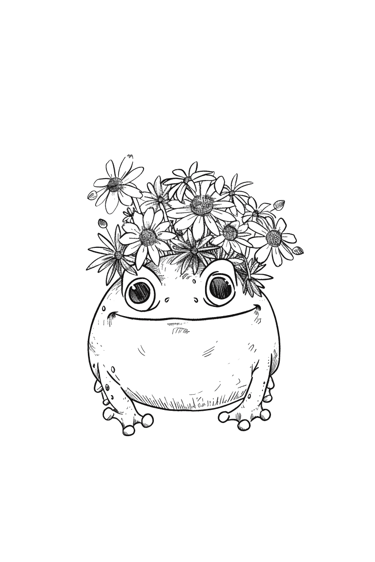 Frog Wearing A Flower Crown