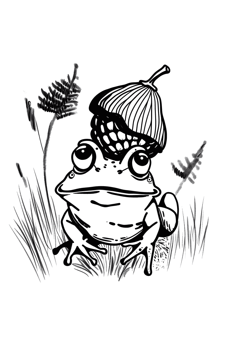 Frog Balancing An Acorn