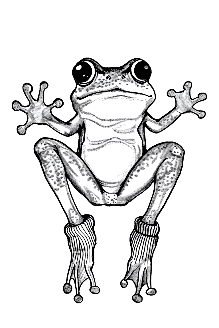 Frog Wearing Socks