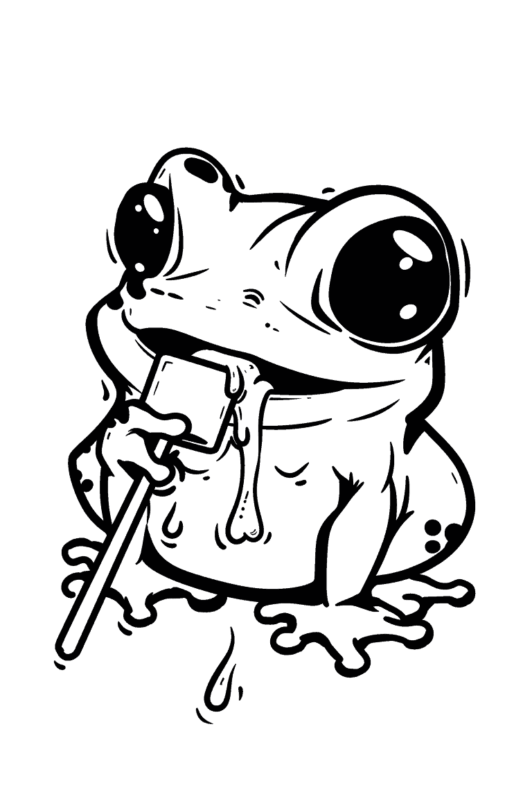 Frog Eating A Gooey Marshmallow