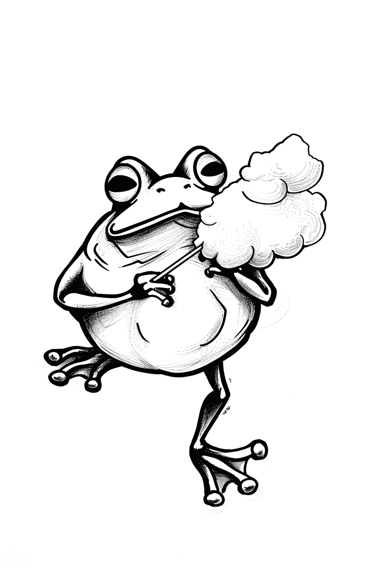 Frog Eating Cotton Candy