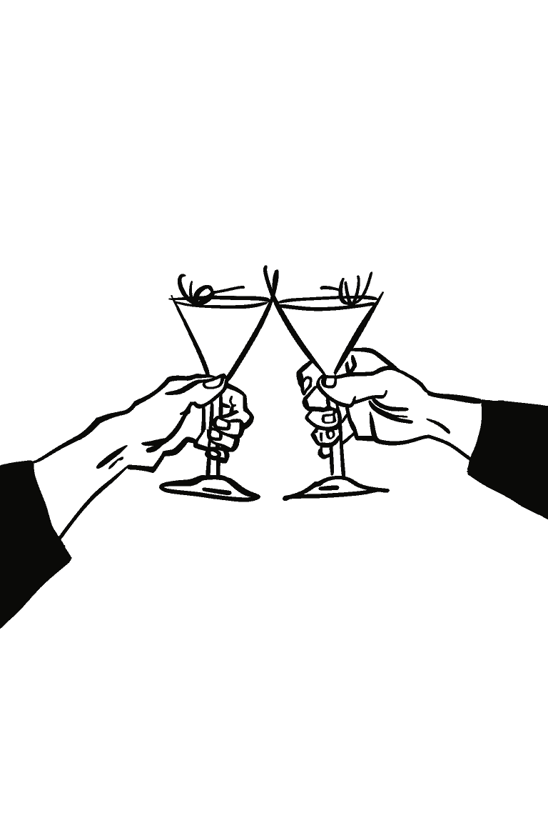 Two People Having A Toast