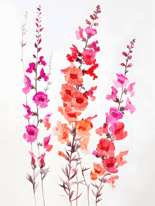 watercolor illustration of snapdragon