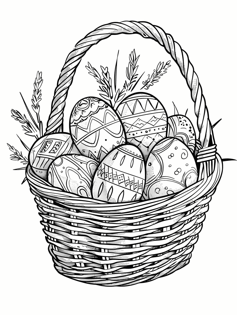 Basket Filled With Easter Egg