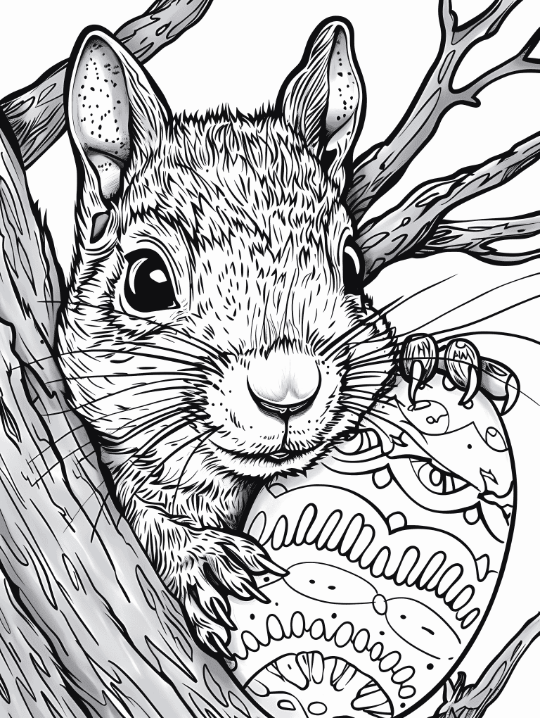 Squirrel Holding Easter Egg