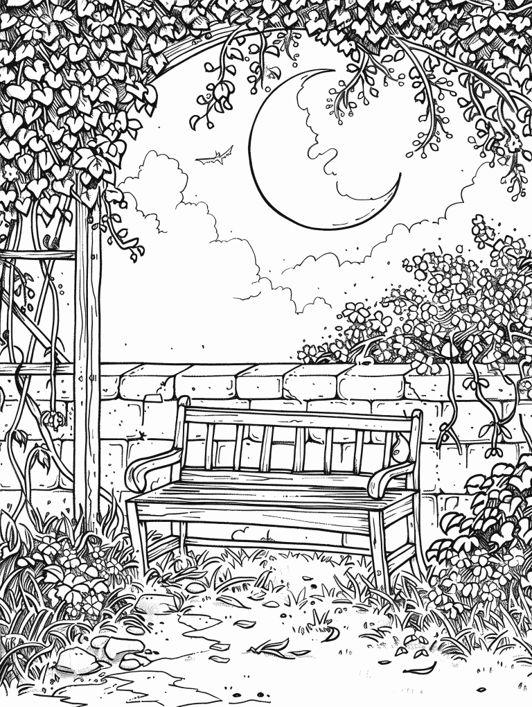 Hidden Garden Illuminate By The Moon