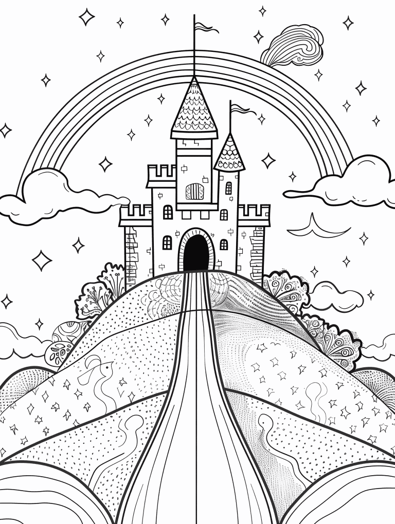 Rainbow Behind A Castle