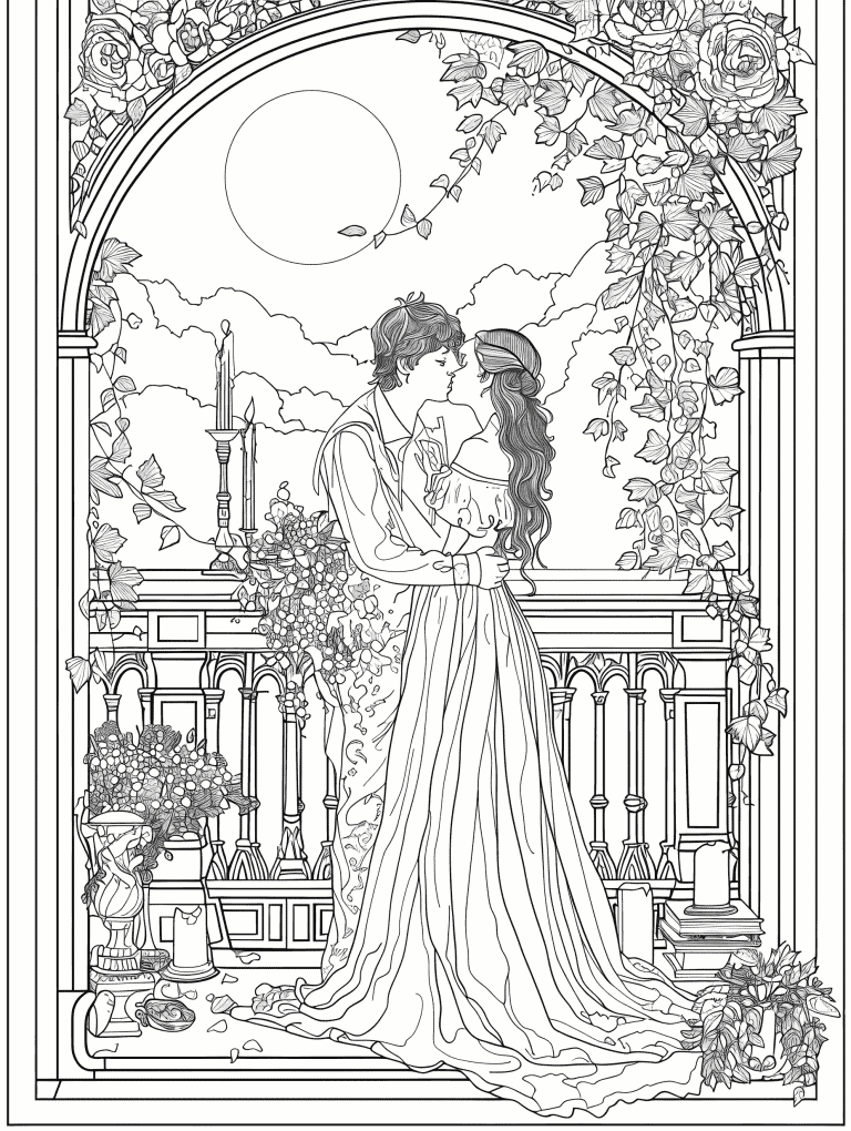 Intimate Couple Under A Full Moon