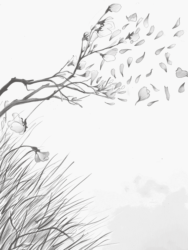 Cherry Blossoms Dancing In The Breeze