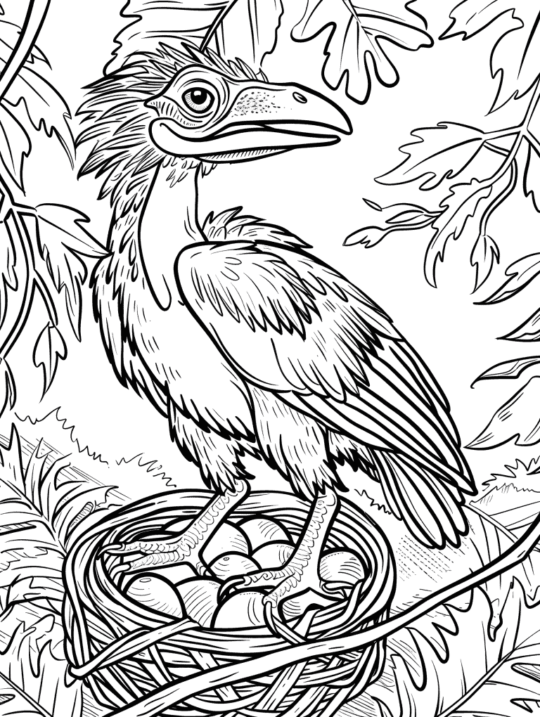 Archaeopteryx Brooding Over It’s Eggs