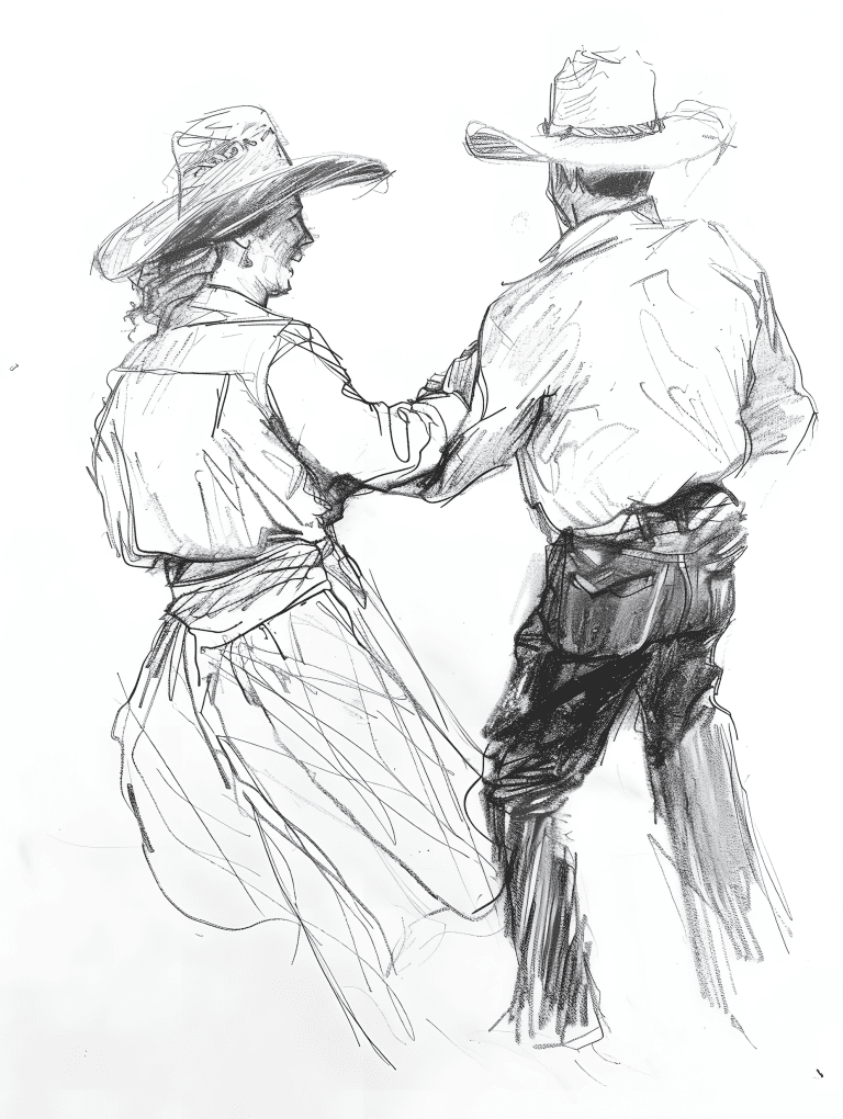 Cowboy Enjoying A Dance