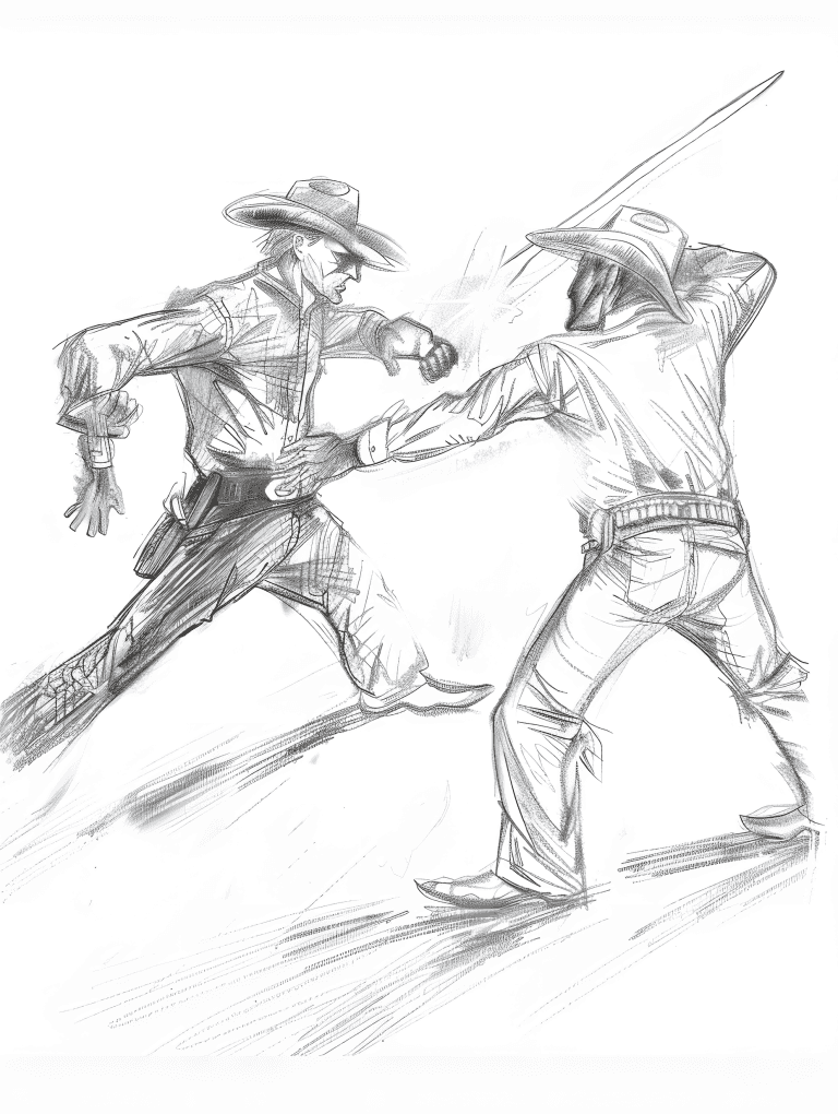 Cowboys Having A Duel