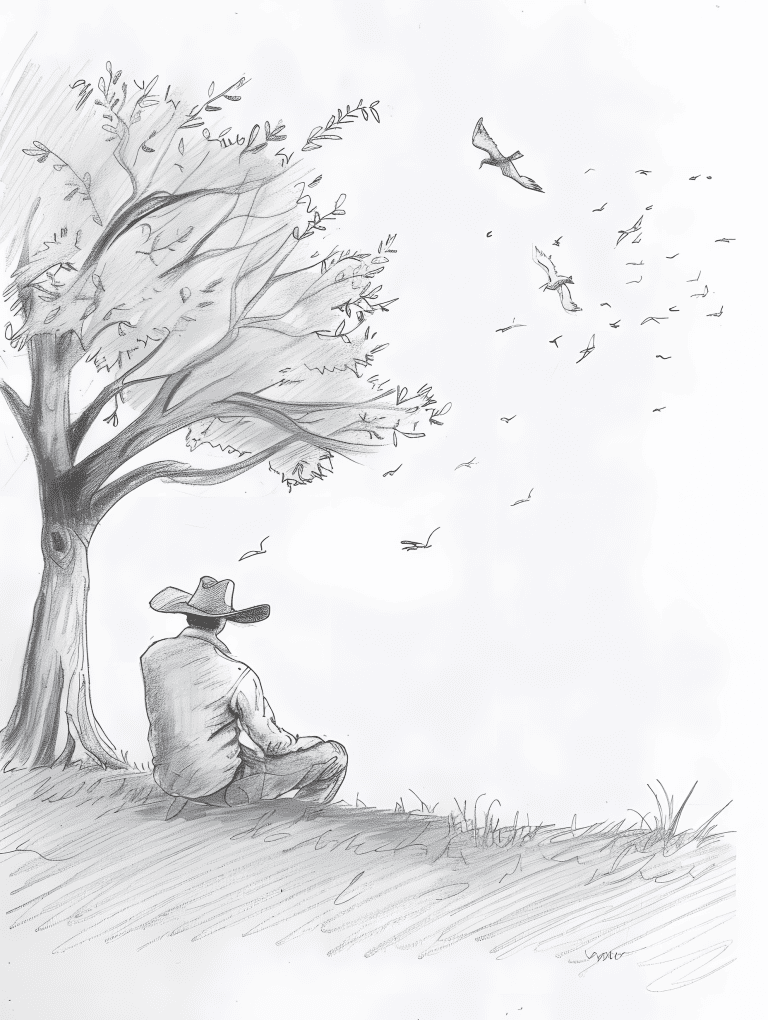 Cowboy Enjoying Solitude