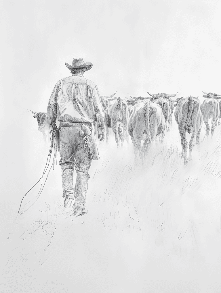 Cowboy Herding A Cattle Drive