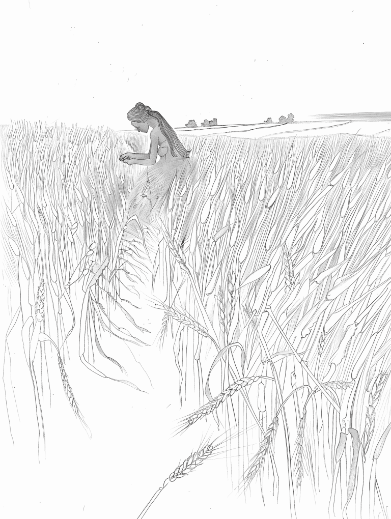 Demeter Overseeing A Harvest