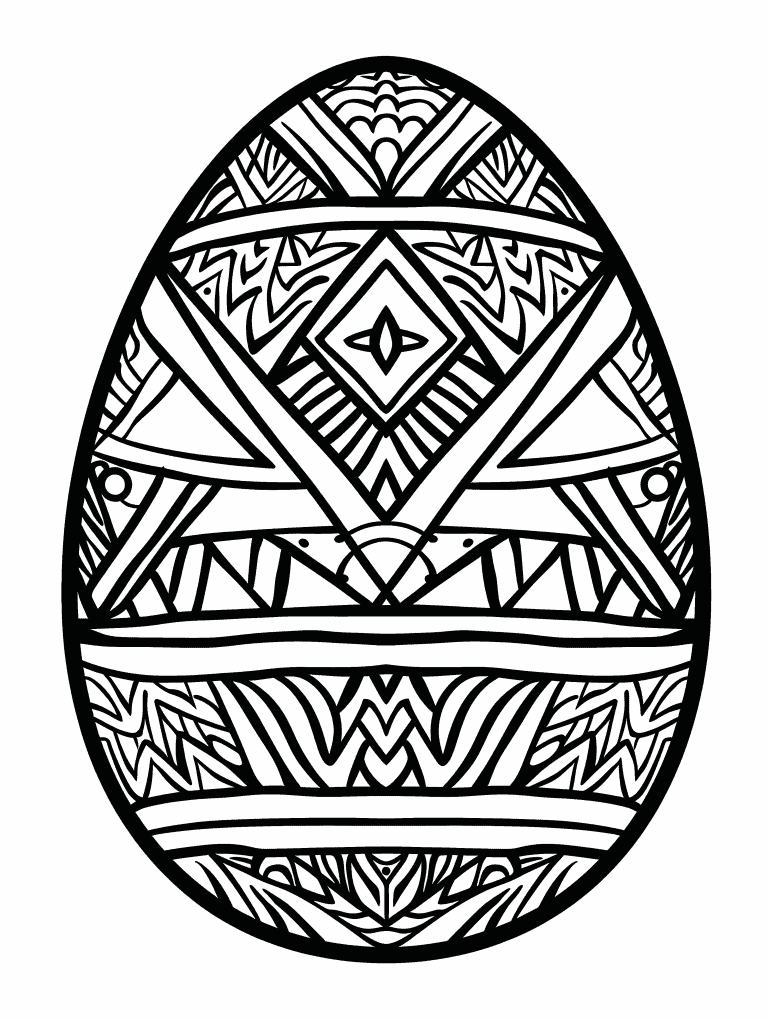 African Tribal Patterned Easter Egg