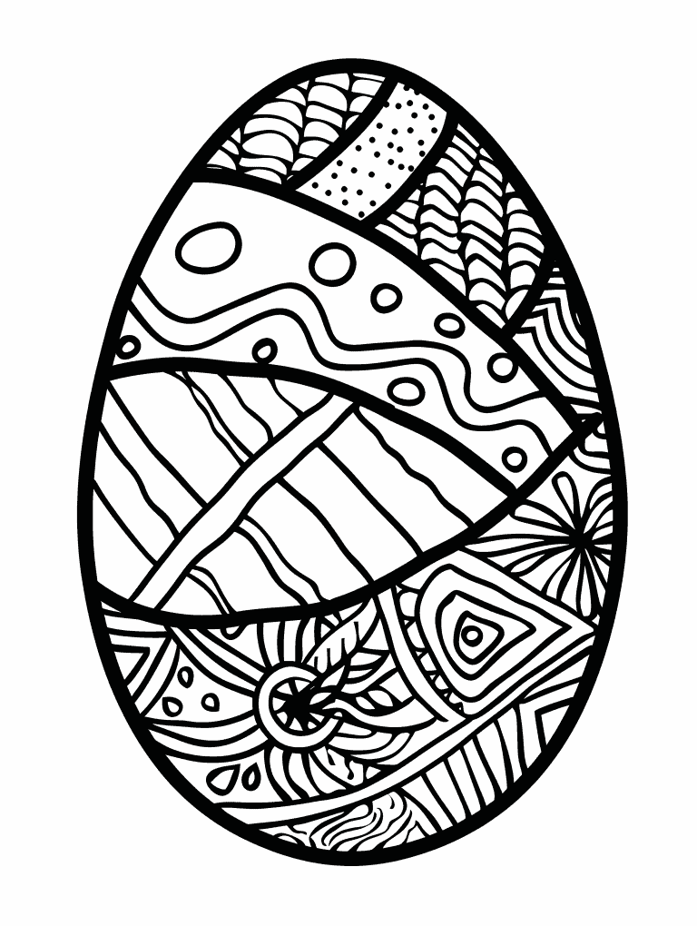 Easter Egg Adorned With Psychedelic Patterns