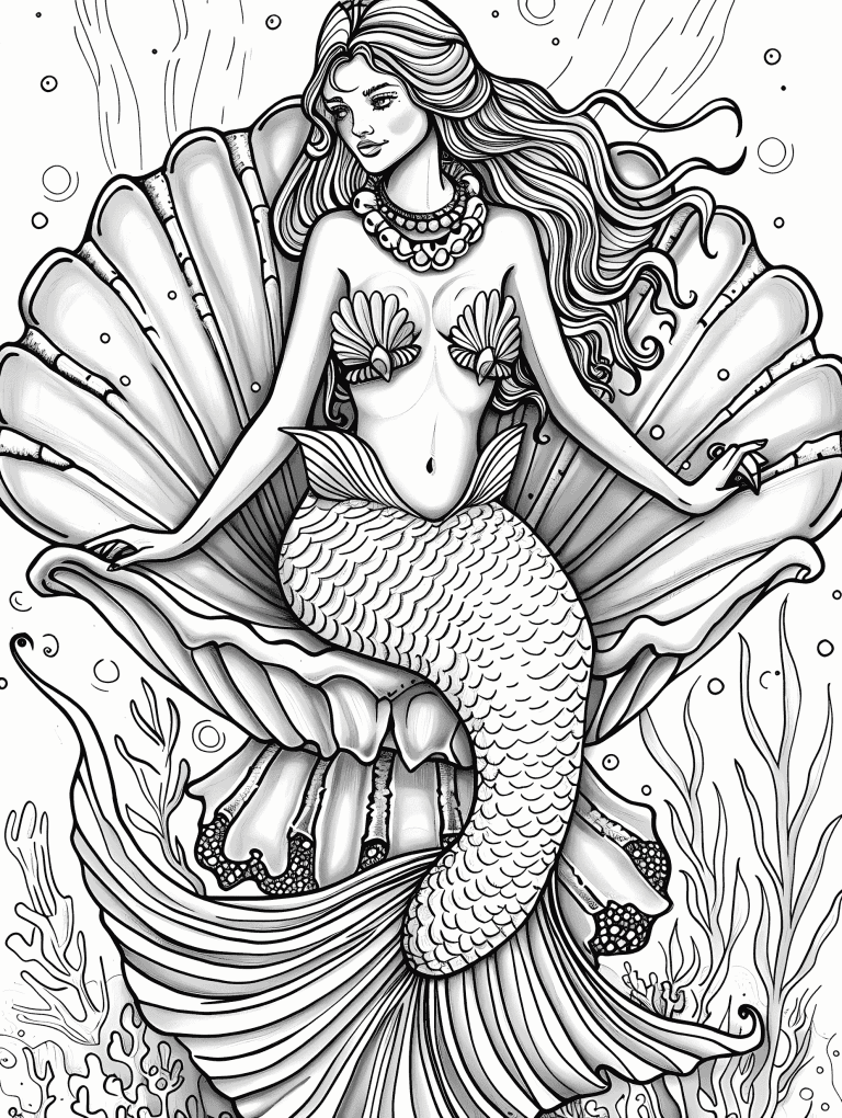 Mermaid Sitting On A Throne