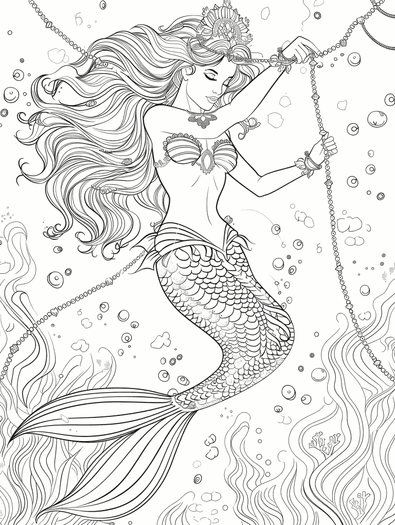 Mermaid Weaving Pearls