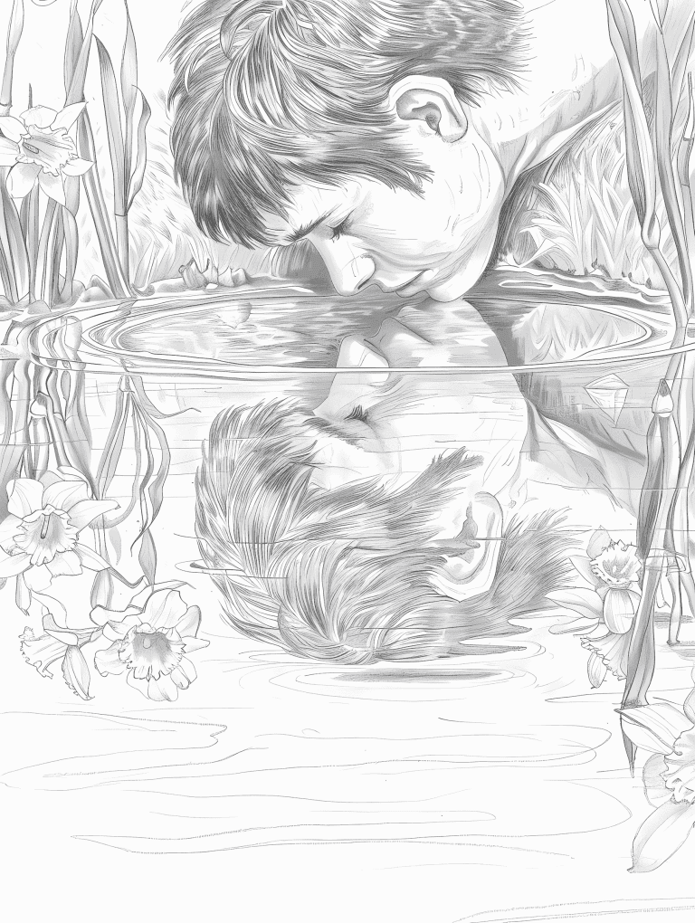 Narcissus Gazing In His Reflection