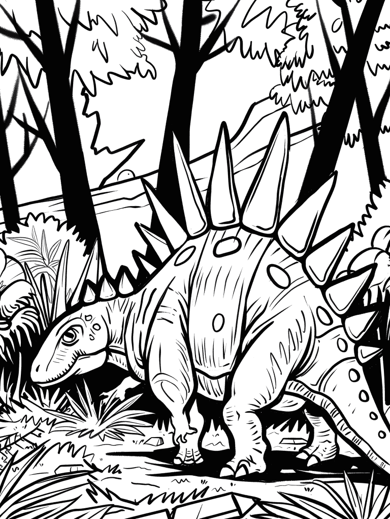 Stegosaurus In A Forest