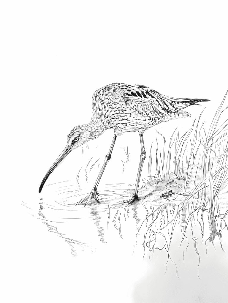 Curlew Probing The Muddy Banks