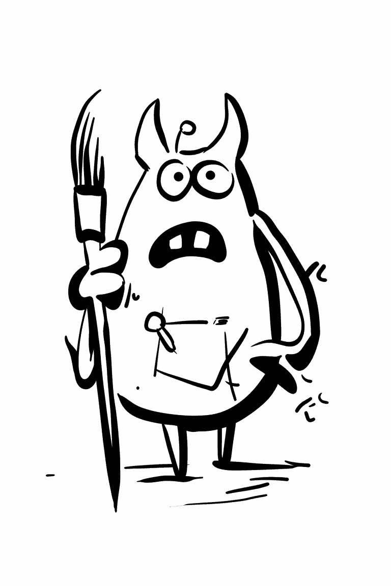 Monster With Paintbrush