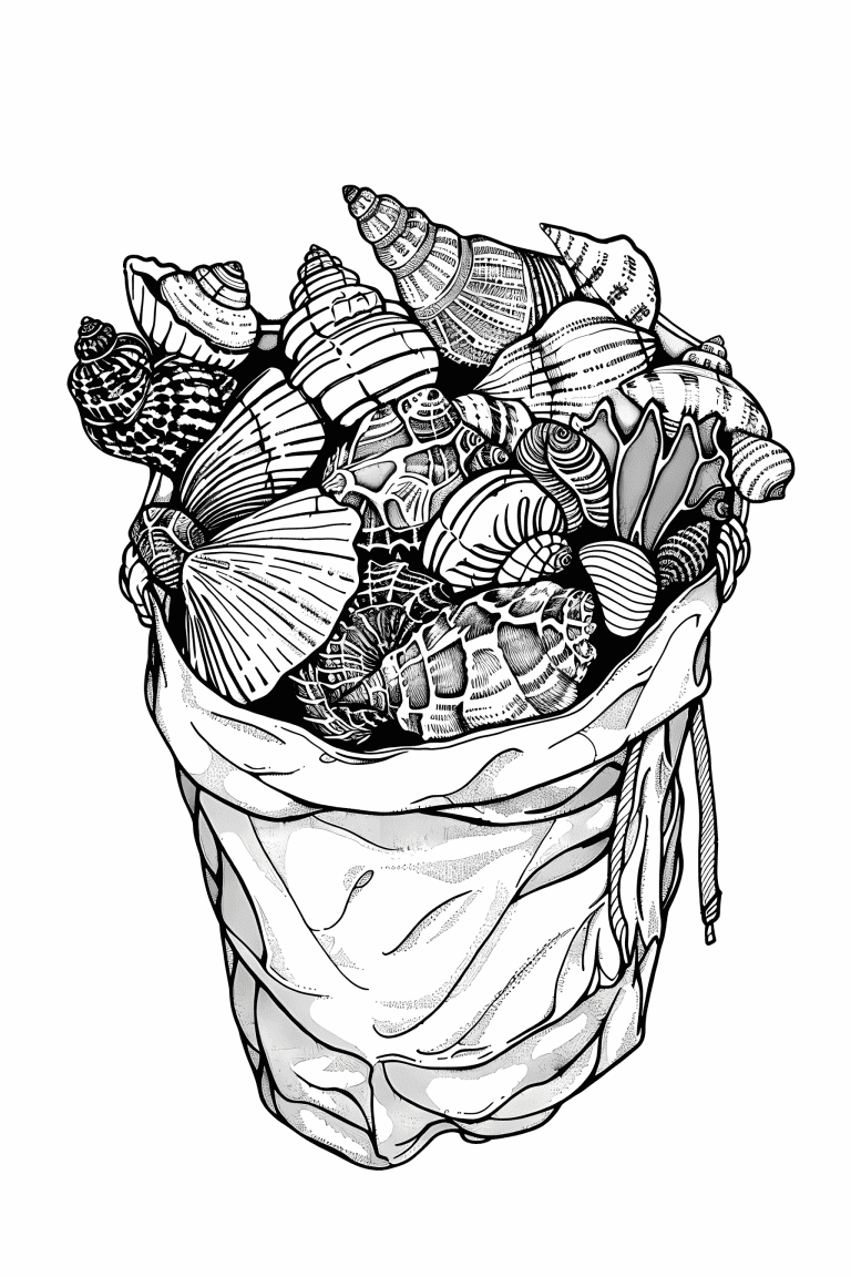 Sack Overflowing With Seashells