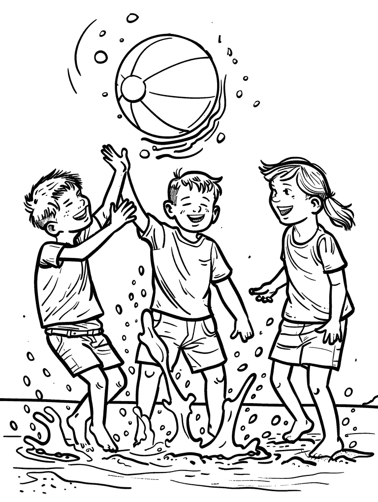 Kids Playing Beach Ball