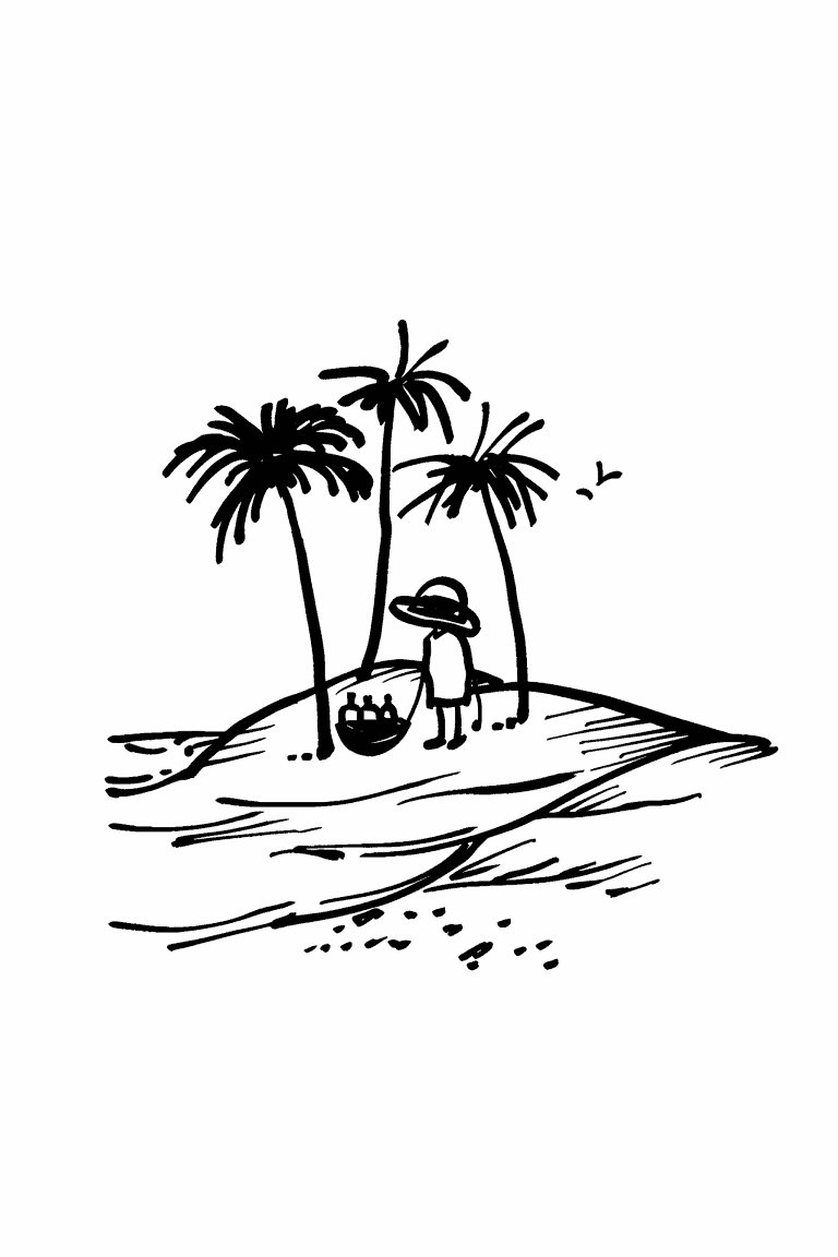 Kid Exploring An Island
